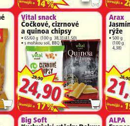 Vital snack čočkové, cizrnové a quinoa chipsy