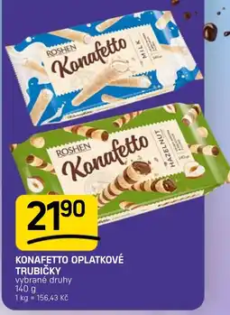 Flop Roshen konafetto oplatkové trubičky nabídka