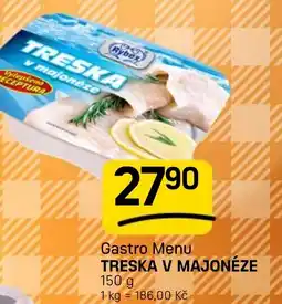 Flop Gastro menu treska v majonéze nabídka