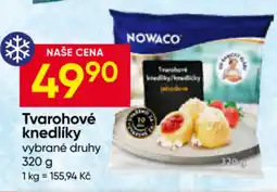 Hruška Nowaco tvarohové knedlíky nabídka
