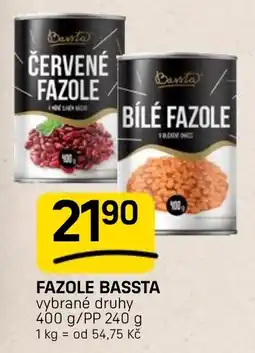 Flop Bassta fazole nabídka