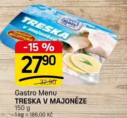Flop Gastro Menu Treska v majonéze nabídka