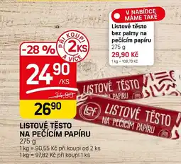 Flop Lef listové těsto na pečícím papíru nabídka