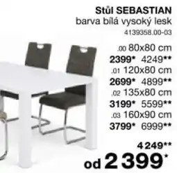 Sconto Stůl SEBASTIAN barva bílá vysoký lesk nabídka