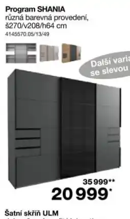 Sconto Shania šatní skříň ulm nabídka
