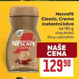 Billa Nescafé Classic, Crema instantní káva nabídka