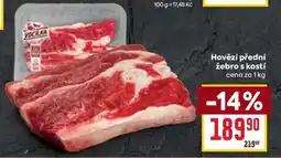 Billa Hovězí přední žebro s kostí nabídka