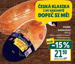 Billa Chléb konzumní nabídka