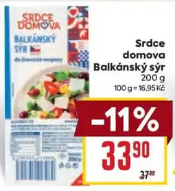 Billa Srdce domova Balkánský sýr nabídka