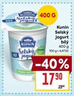 Billa Kunín Selský jogurt bílý nabídka
