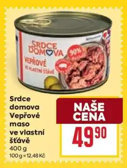 Billa Srdce Domova Vepřové maso ve vlastní šťávě nabídka