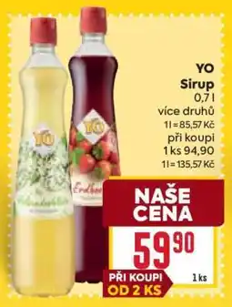 Billa Yo sirup nabídka