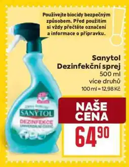 Billa Sanytol Dezinfekční sprej nabídka