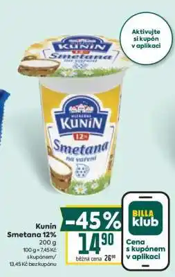 Billa Kunín Smetana 12% nabídka