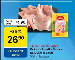 Tesco KRÁSNO AMÁLKA, ŠUNKA NEJVYŠŠÍ JAKOSTI nabídka