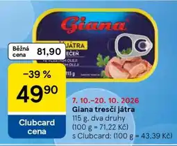 Tesco Giana Tresčí játra • nabídka