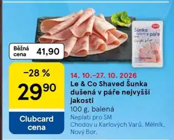 Tesco Le & Co Shaved Šunka dušená v páře nejvyšší jakosti nabídka