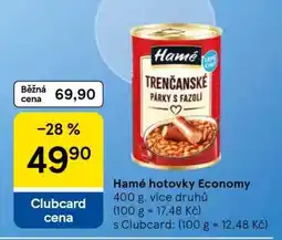 Tesco Hamé hotovky Economy nabídka