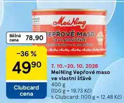 Tesco Meining Vepřové maso ve vlastní šťávě nabídka