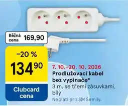 Tesco Prodlužovací kabel bez vypínače nabídka