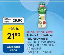 Tesco Activia Probiotický jogurtový nápoj nabídka