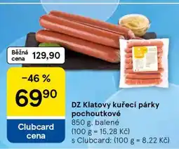 Tesco DZ Klatovy Kuřecí párky pochoutkové nabídka