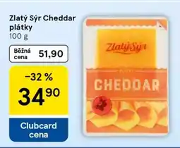 Tesco Zlatý sýr Cheddar plátky nabídka
