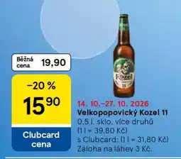 Tesco Velkopopovický Kozel 11 nabídka