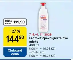 Tesco Lactovit Zpevňující tělové mléko nabídka