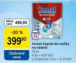 Tesco Somat Kapsle do myčky na nádobí nabídka