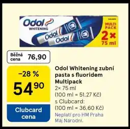 Tesco Odol Whitening zubní pasta s fluoridem Multipack nabídka