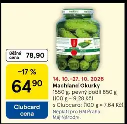 Tesco MACHLAND Okurky nabídka