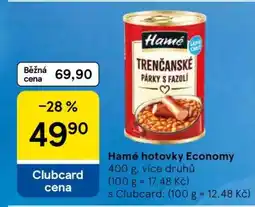 Tesco Hamé hotovky Economy nabídka