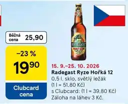 Tesco Radegast Ryze Hořká 12 nabídka
