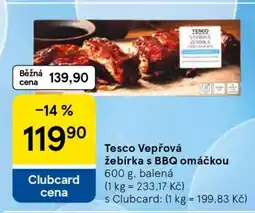 Tesco Tesco Vepřová žebírka s BBQ omáčkou nabídka