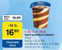 Tesco Swirl pudinkový dezert nabídka
