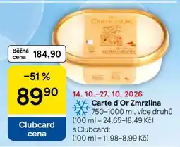 Tesco Carte d’Or Zmrzlina nabídka
