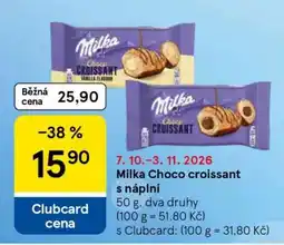 Tesco Milka Choco croissant s náplní nabídka