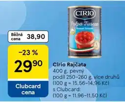 Tesco Cirio Rajčata nabídka