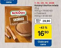 Tesco Kotányi Skořice mletá nabídka