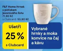 Tesco F&F Home Hrnek s potiskem javorového listu nabídka