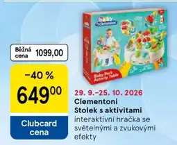 Tesco Clementoni Stolek s aktivitami nabídka