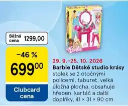 Tesco Barbie Dětské studio krásy nabídka