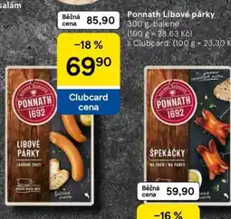 Tesco Ponnath Libové párky nabídka