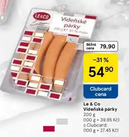 Tesco Le & Co Vídeňské párky nabídka