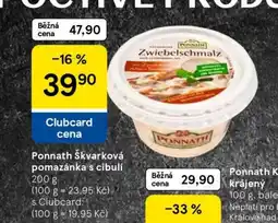 Tesco Ponnath Škvarková pomazánka s cibulí nabídka