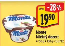 Albert Monte mléčný dezert nabídka