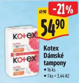 Albert Kotex Dámské tampony nabídka