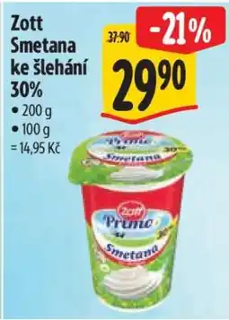 Albert Zott Smetana ke šlehání 30% nabídka