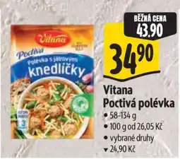 Albert Vitana Poctivá polévka nabídka